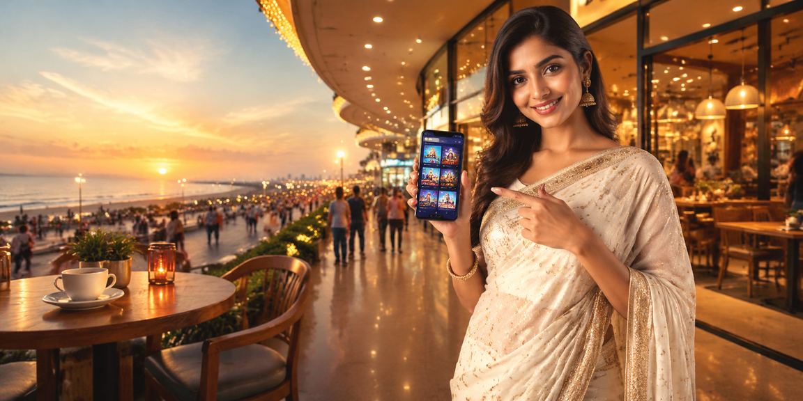 Mobile app casino interface featuring an Indian player